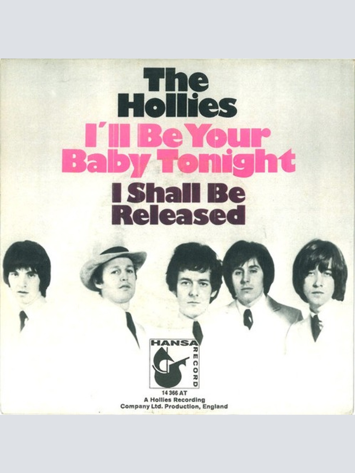 7", Single The Hollies - I'll Be Your Baby Tonight