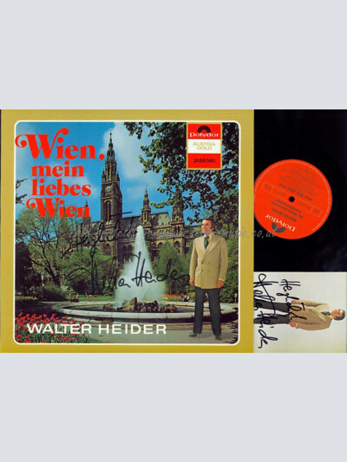 LP--  Walter Heider /  Wien mein liebes Wien // signed +Autogrammkarte