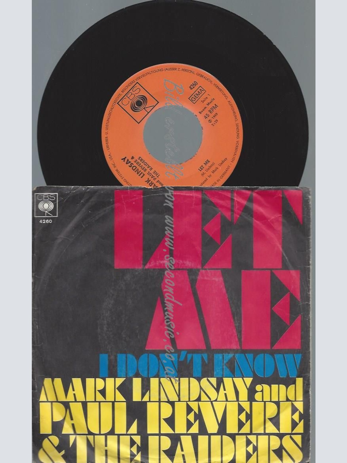 7"   Mark Lindsay Paul Revere & The Raiders  Let Me