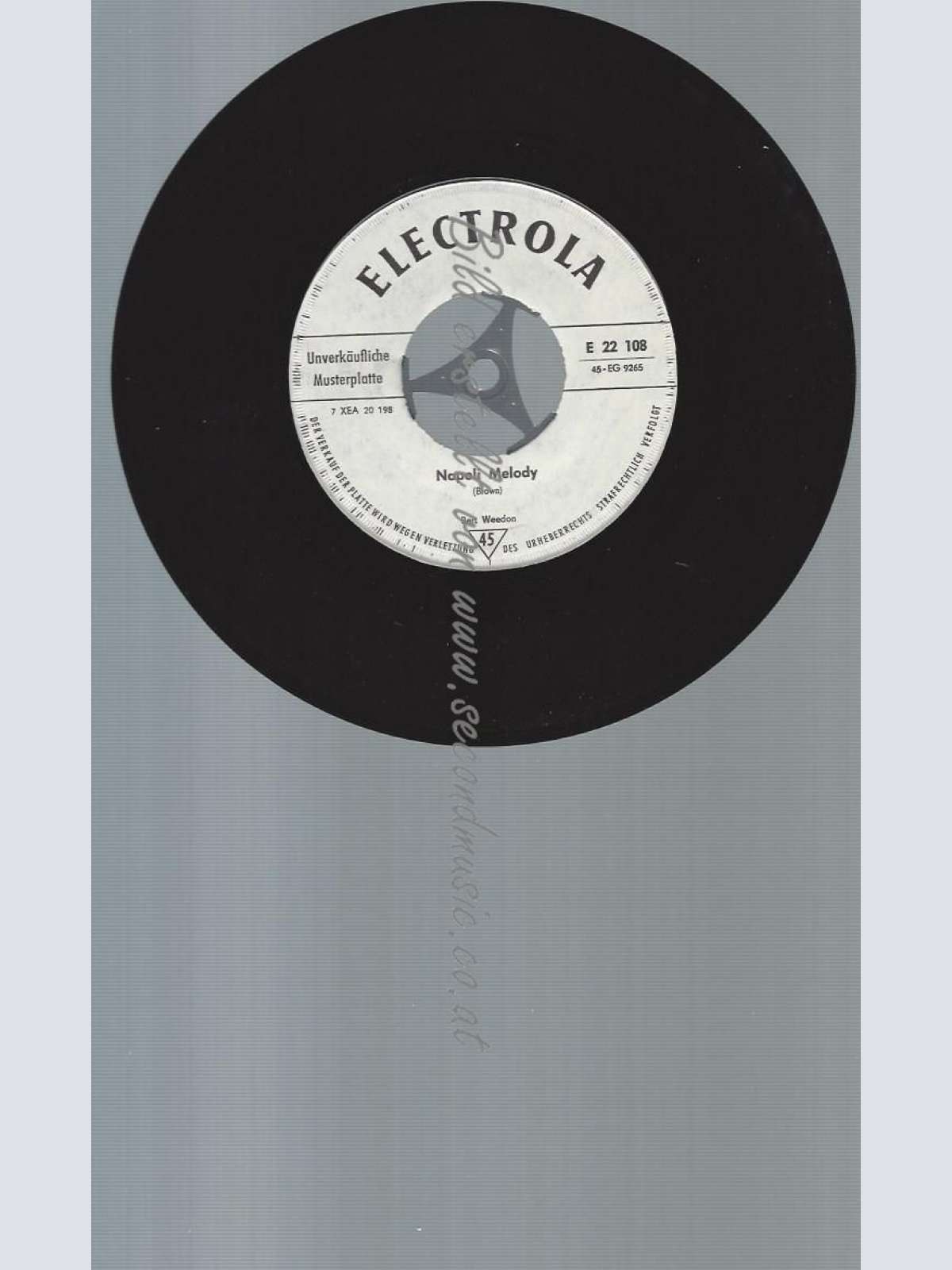 7"  Bert Weedon Und I Barimar's  Napoli Melody // PROMO