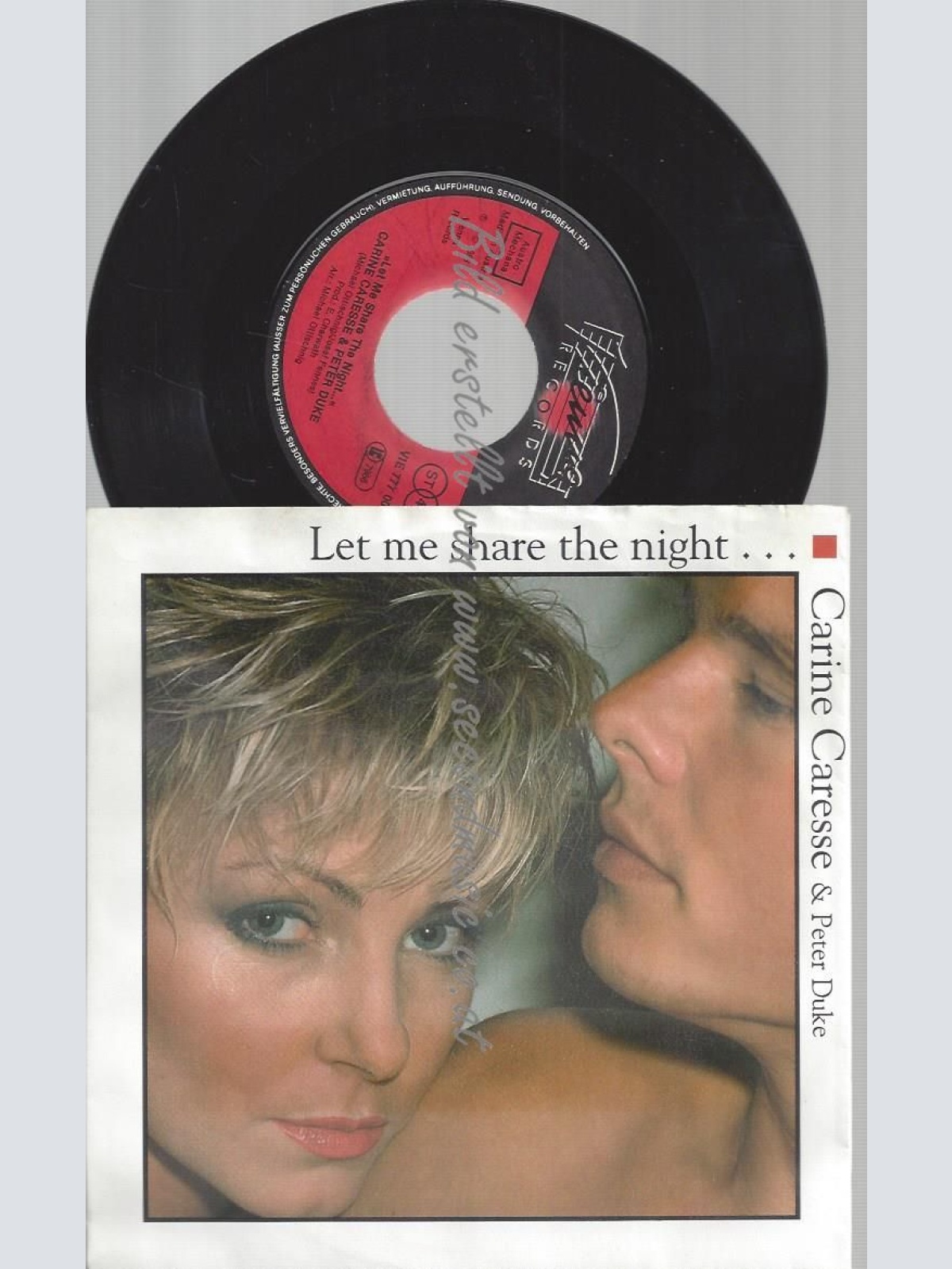 7" CARINE CARESSE & PETER DUKE LET ME SHARE THE NIGHT