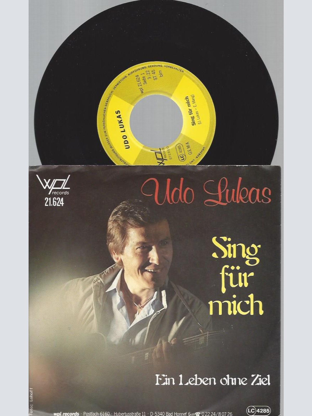 7"   Udo Lukas  Sing Für Mich