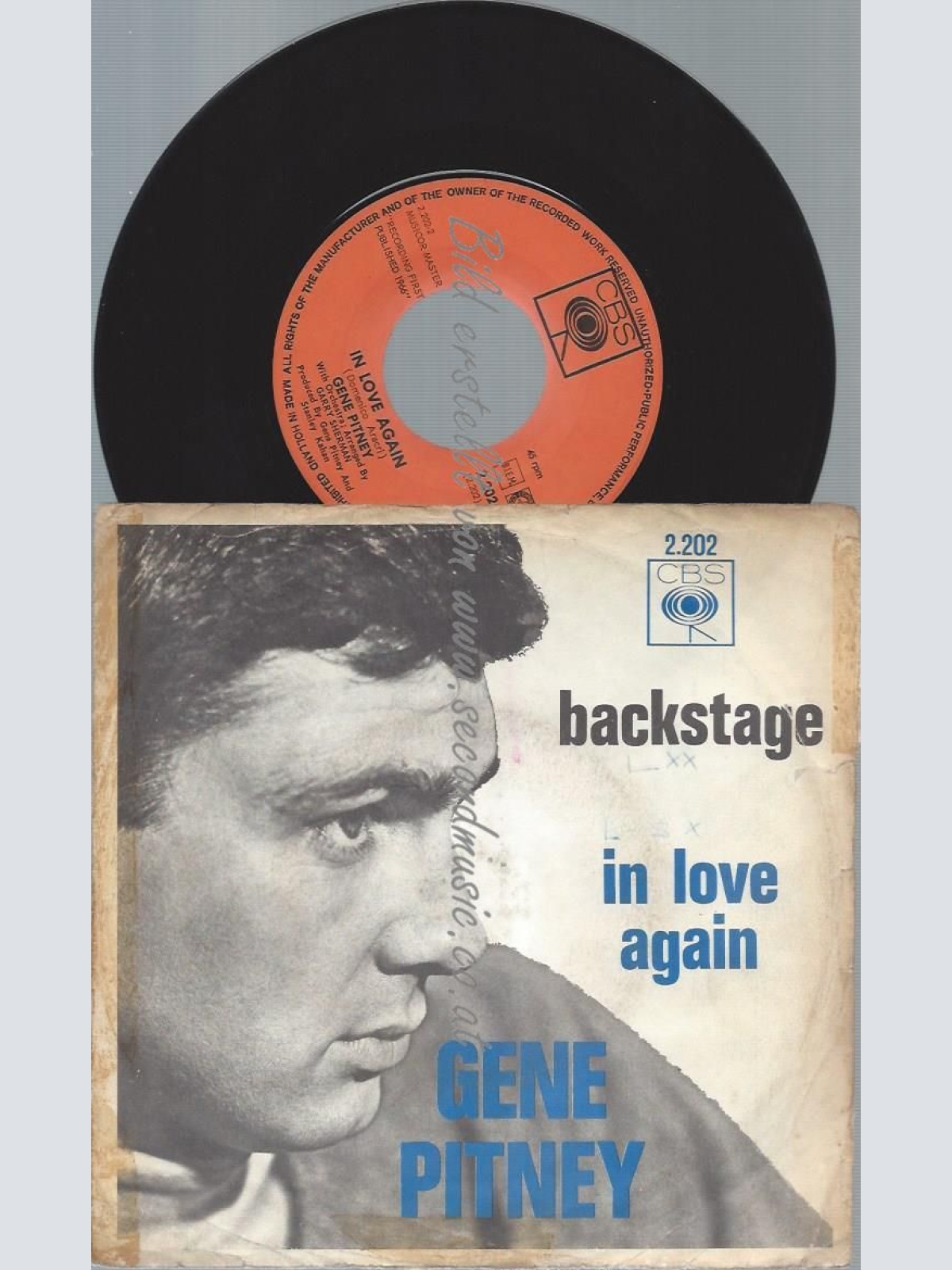 7"  GENE PITNEY // BACKSTAGE  CBS NL
