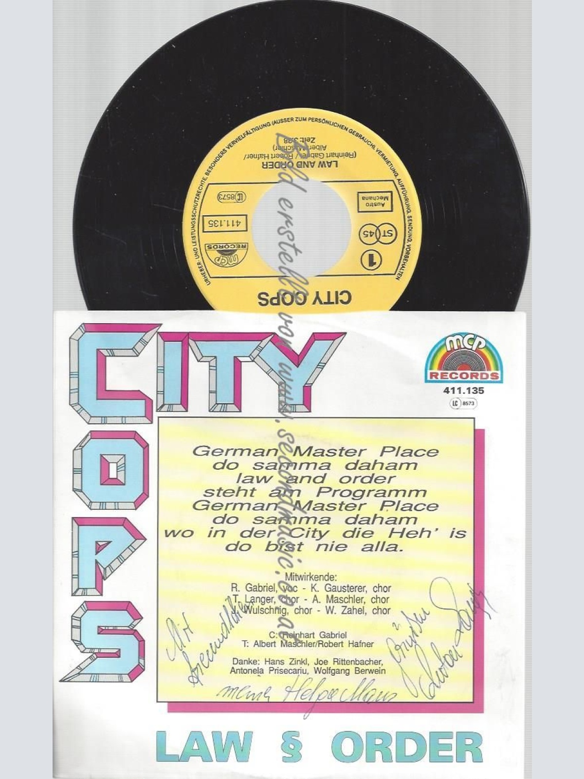 7" CITY COPS LAW & ORDER // MIT WIDMUNG