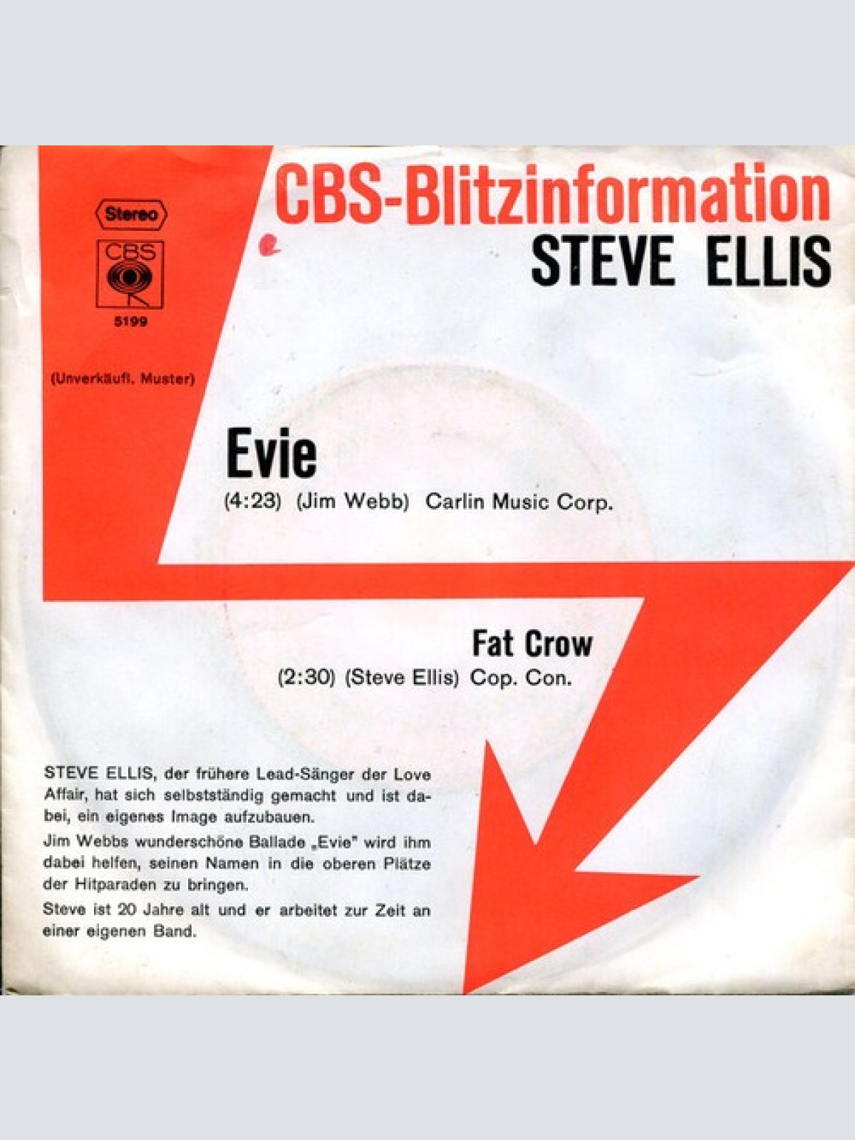 7", Single, Promo Steve Ellis - Evie