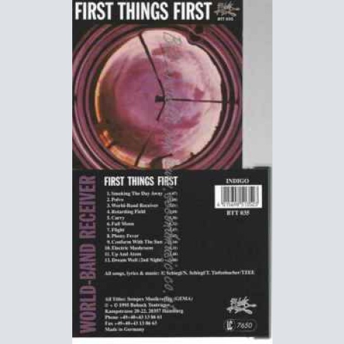 CD--FIRST THINGS FIRST | --WORLD-BAND RECEIVER