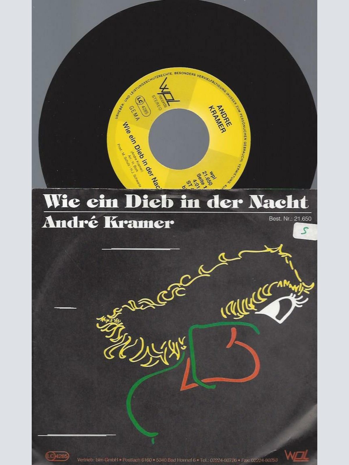 7" André Kramer --  Wie Ein Dieb In Der Nacht
