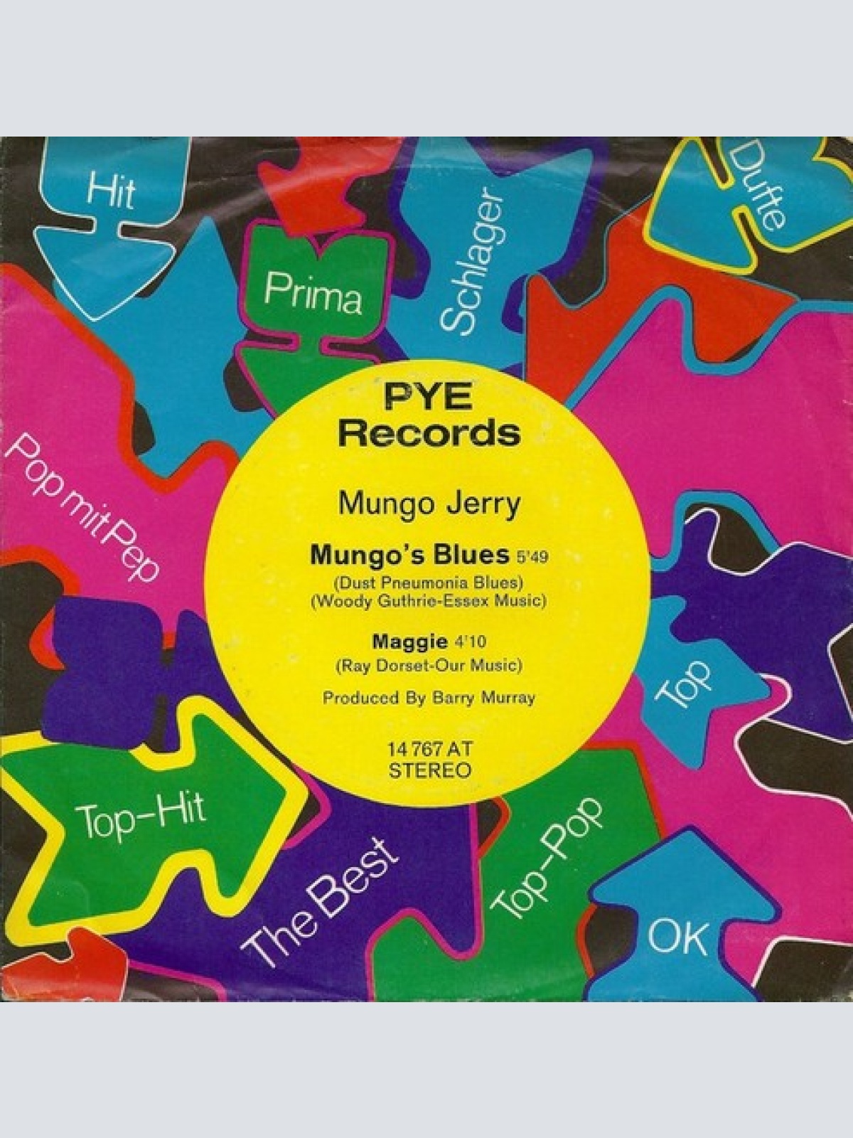 7", Single Mungo Jerry - Mungo's Blues (Dust Pneumonia Blues) / Maggie