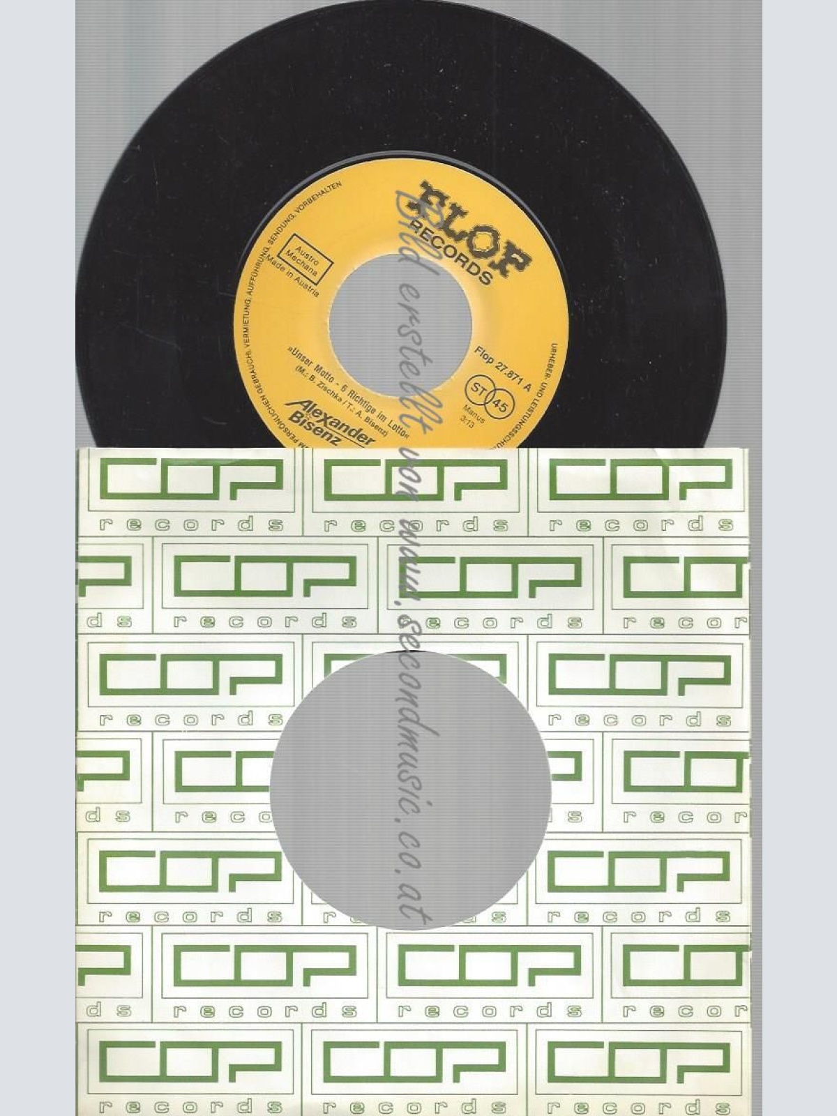 7" ALEXANDER BISENZ UNSER MOTTO 6 RICHTIGE IM LOTTO  // NO COVER
