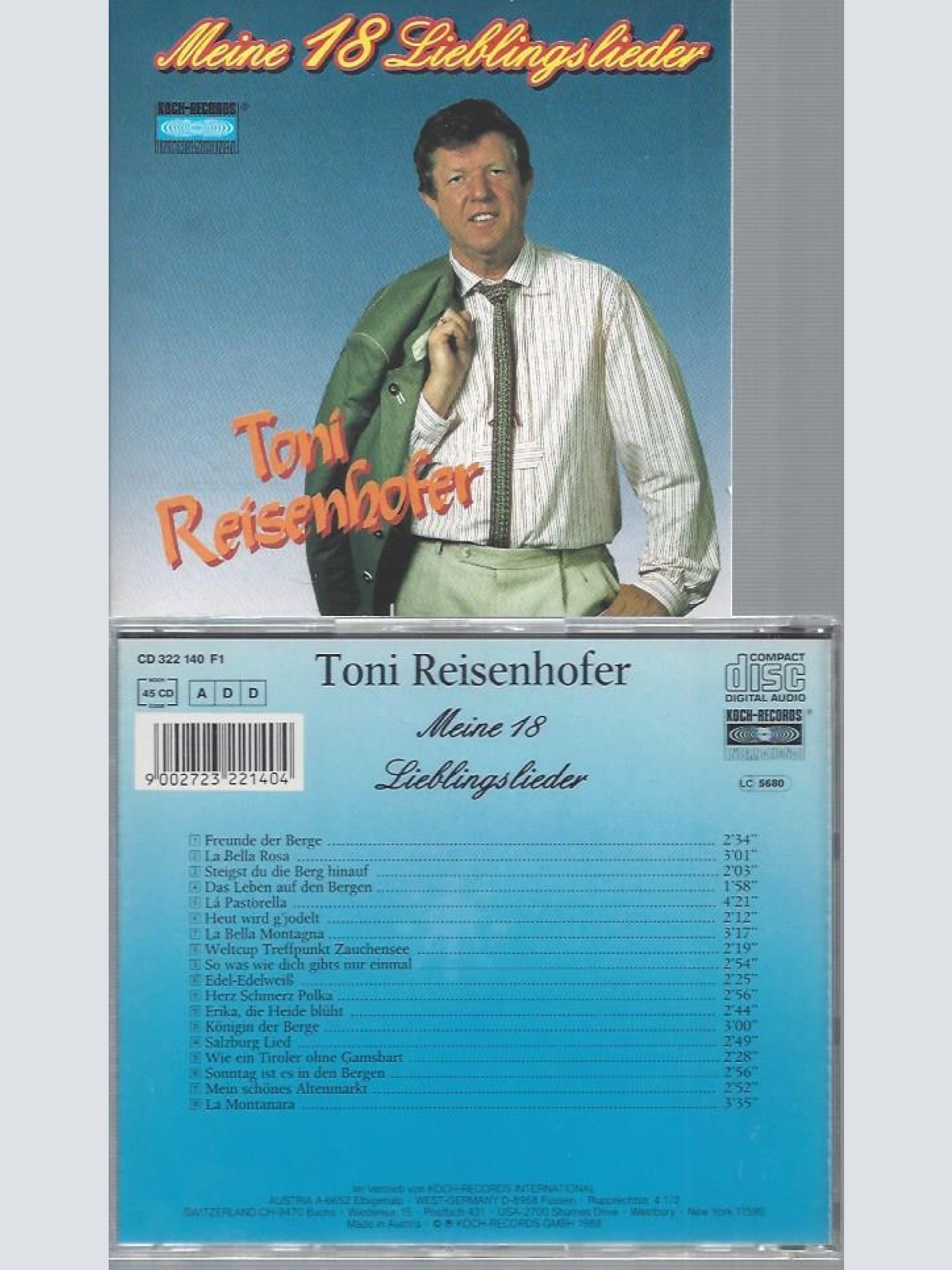 CD--TONI REISENHOFER MEINE 18 LIEBLINGSLIEDER