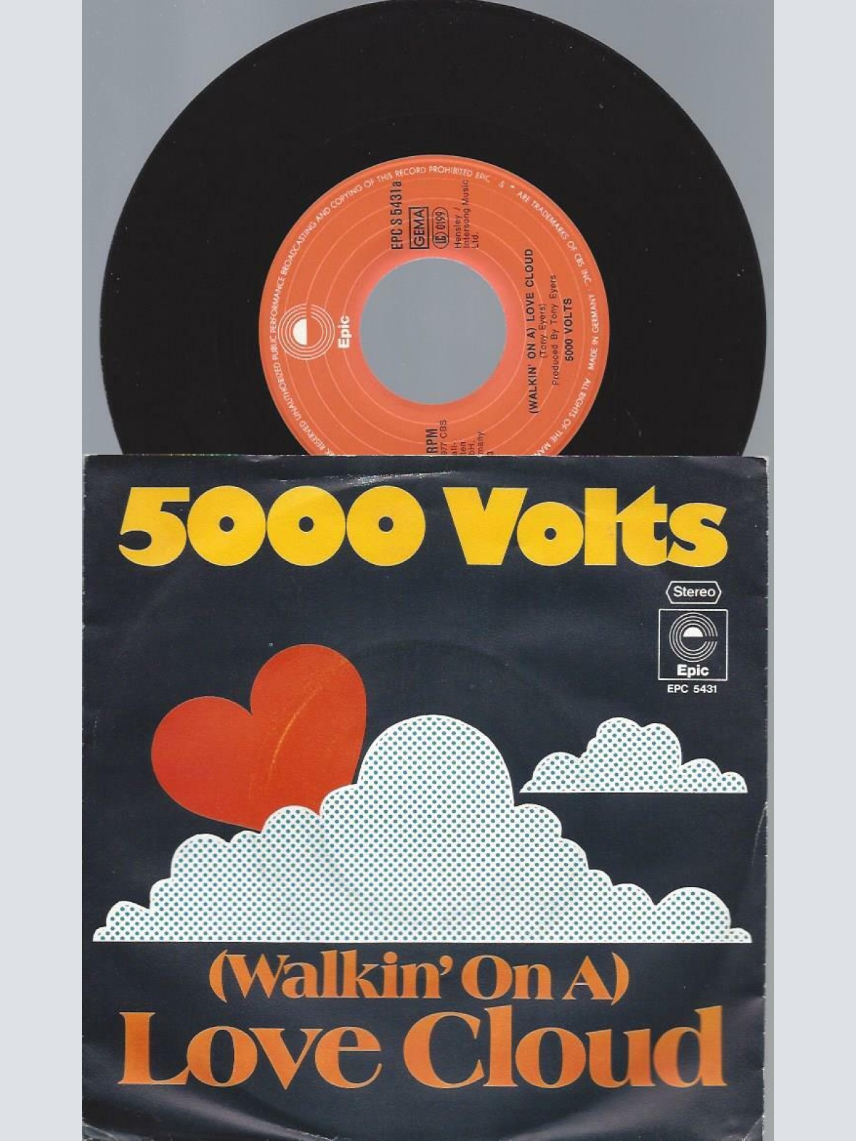 7"     5000 Volts – (Walkin' On A) Love Cloud