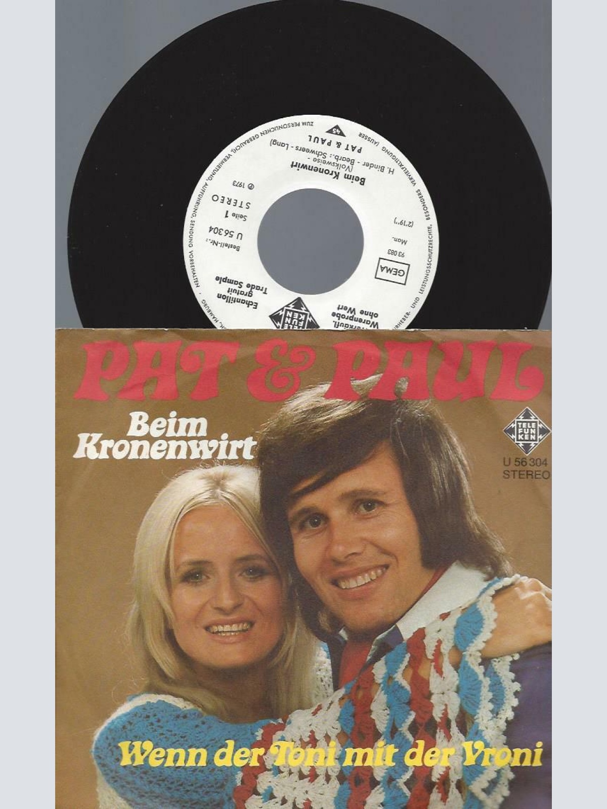7" Pat & Paul – Beim Kronenwirt / PROMO