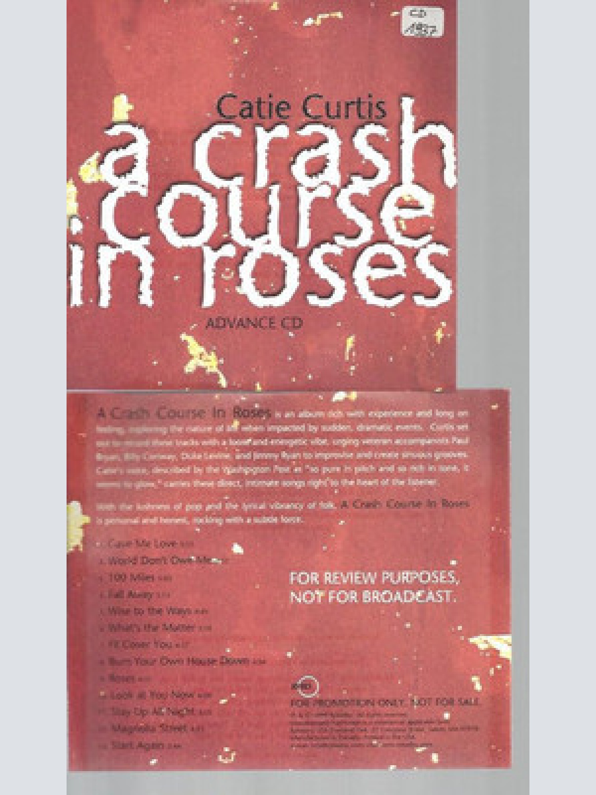 CD--CATIE CURTIS A CRASH COURSE IN ROSES // PROMO