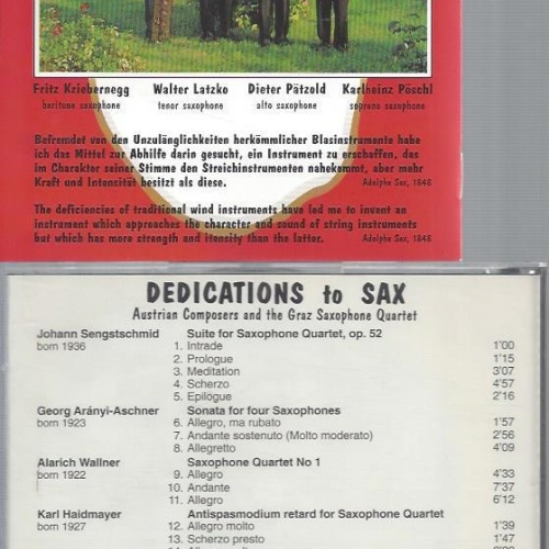 CD-- THE GRAZ SAXOPHON QUARTET // DEDICATIONS TO SAX