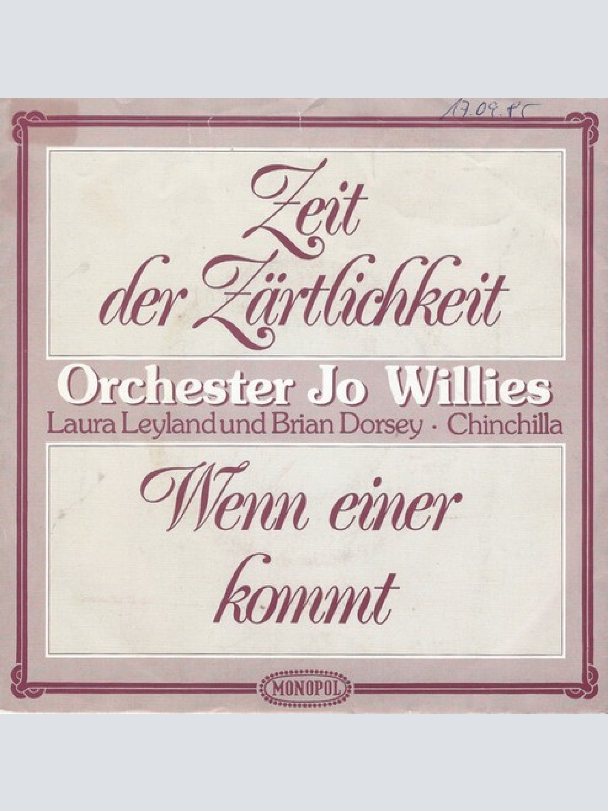 (7", Single) Orchester Jo Willies, Laura Leyland, Brian Dorsey (2), Chinchill...