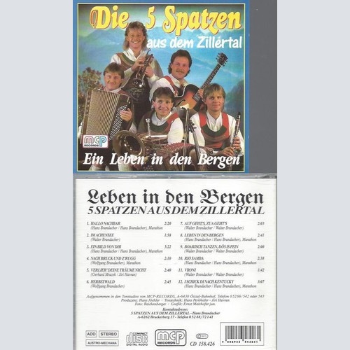 CD Ein Leben in den Bergen -- 5 Spatzen Aus Dem Zillertal