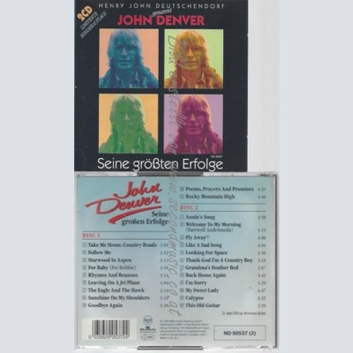 CD--JOHN DENVER--HENRY JOHN DEUTSCHENDORF GENANNT JOHN DENVER - SEINE GROßEN ERF