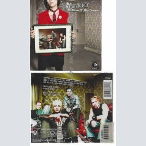 CD--SPLENDER | --TO WHOM IT MAY CONCERN