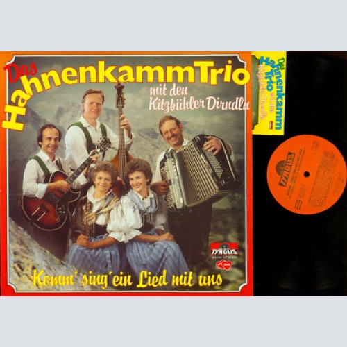 LP--Das Hahnenkamm Trio Komm sing ein Lied mit uns  / + Autogramm Karte