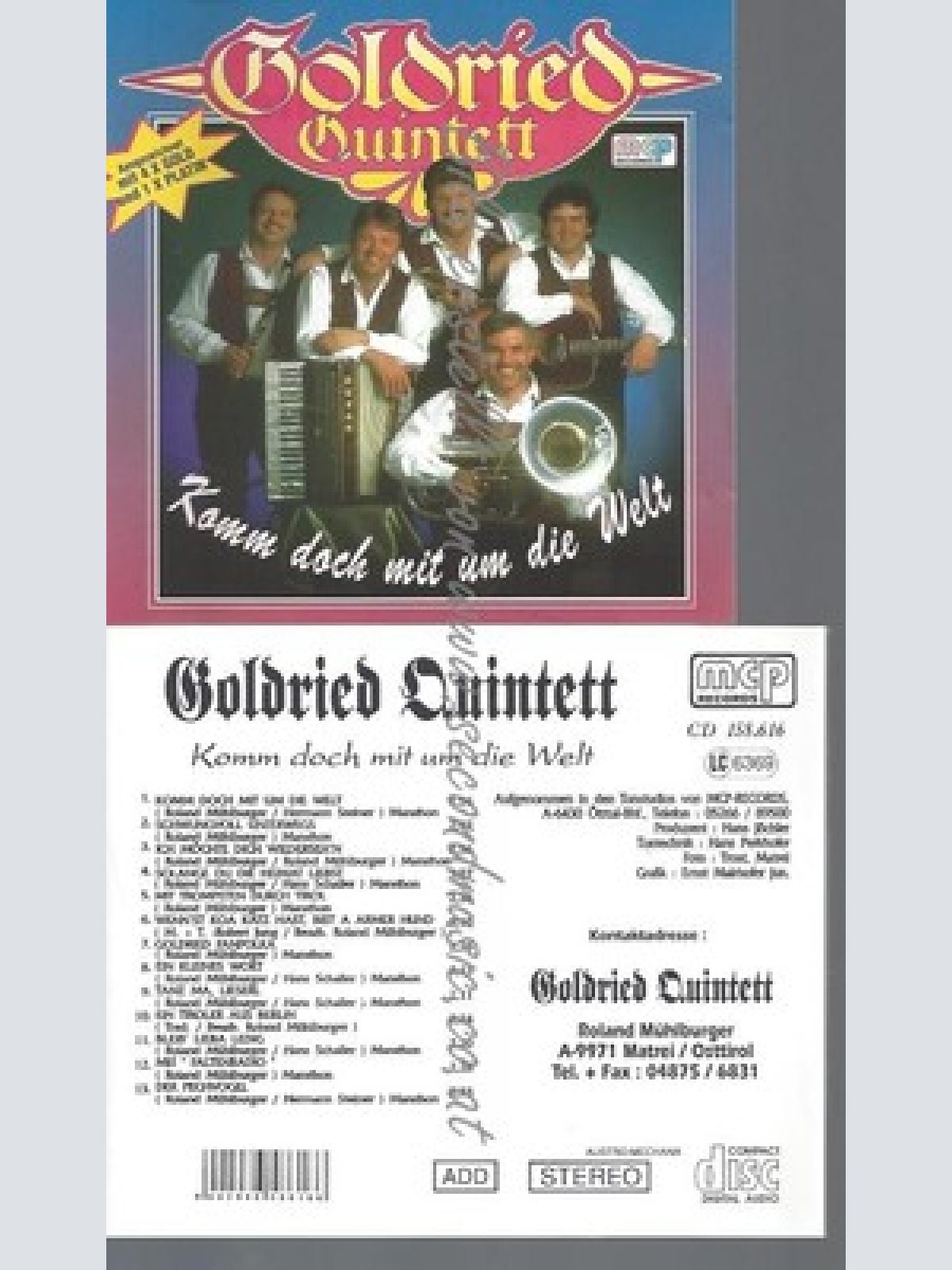 CD--GOLDRIED QUINTETT--KOMM DOCH MIT UM DIE WELT