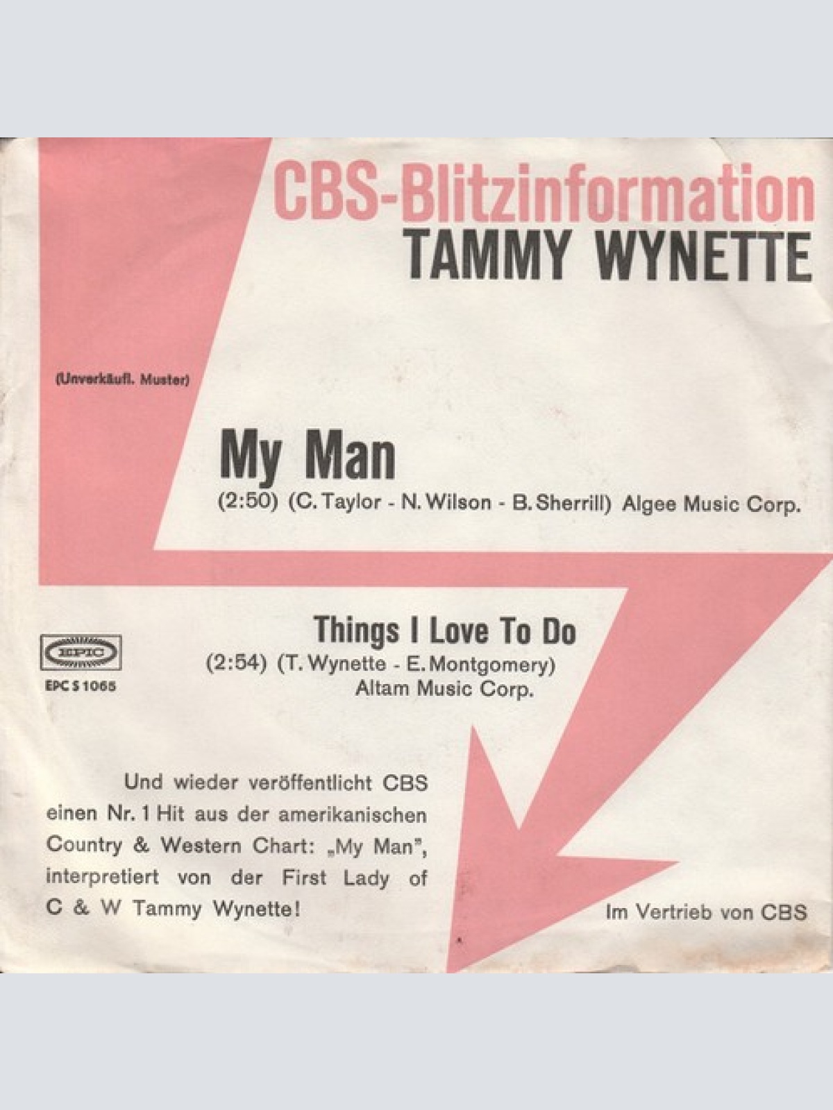 7", Single, Promo Tammy Wynette - My Man