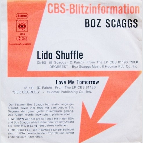 7", Single, Promo Boz Scaggs - Lido Shuffle