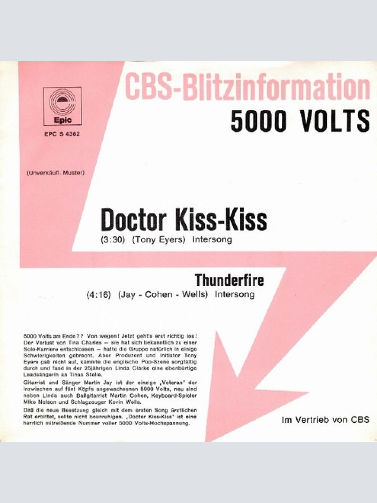 7", Single, Promo 5000 Volts - Doctor Kiss-Kiss