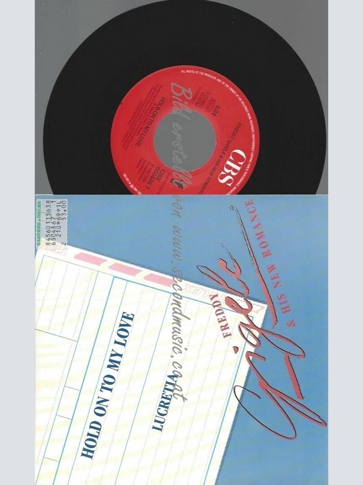 7" FREDDY GIGELE -- HOLD ON TO MY LOVE // NM