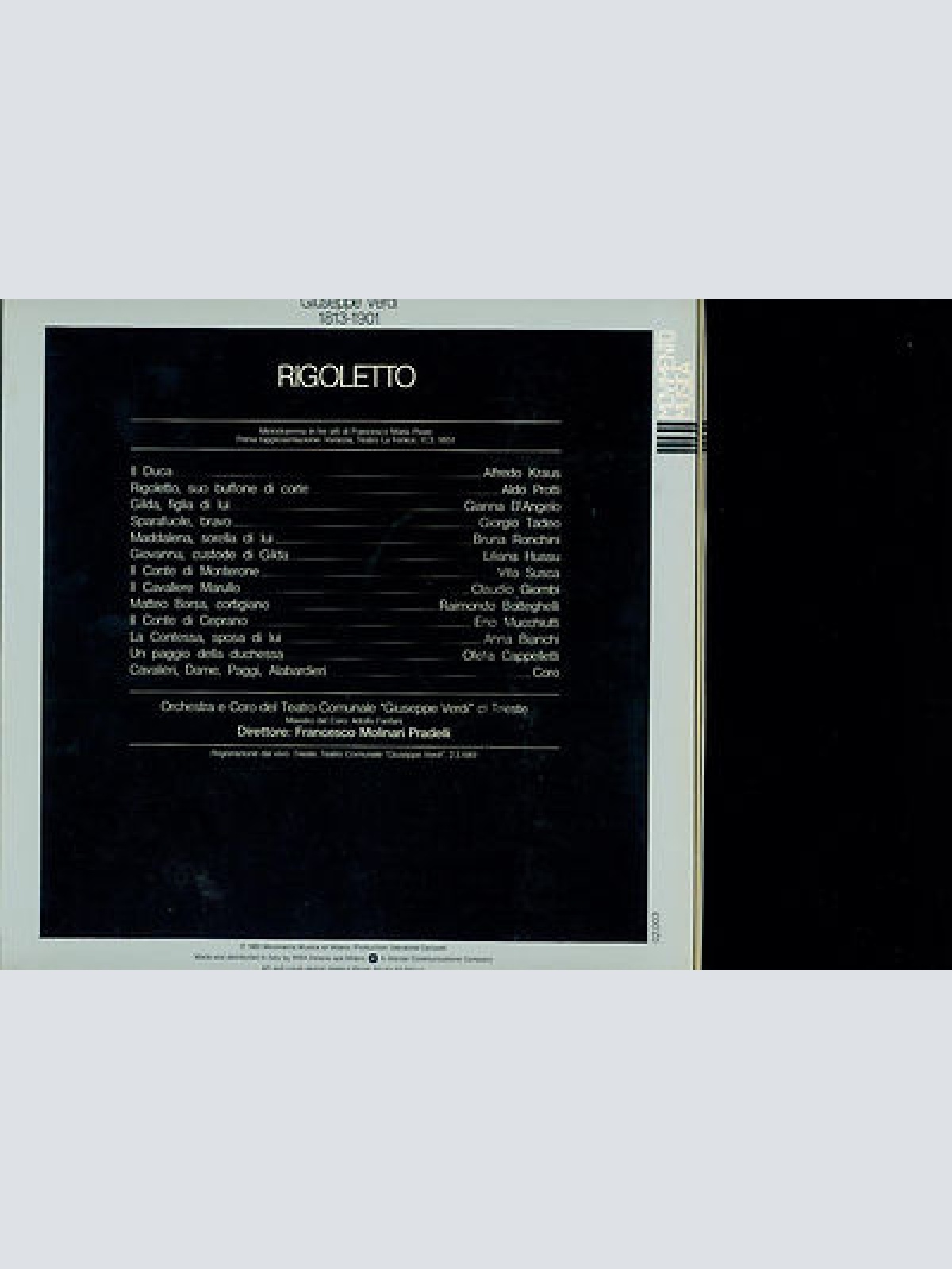 2 LP Box --Verdi Rigoletto Alfredo Kraus