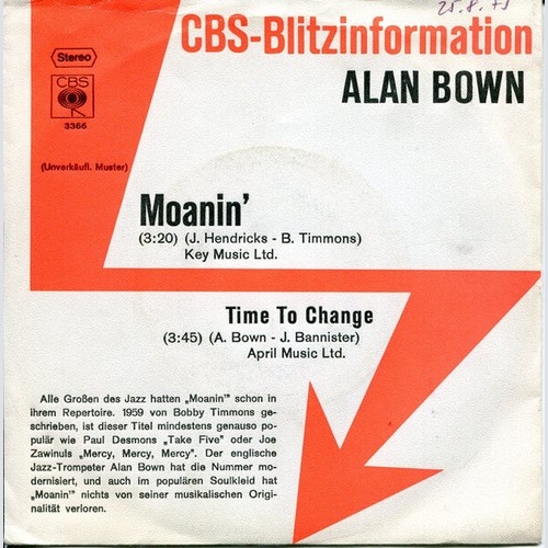 7", Single, Promo Alan Bown - Moanin'