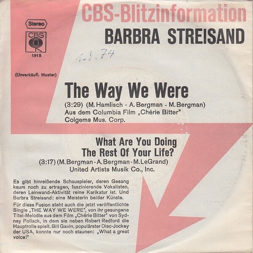 7", Single, Promo Barbra Streisand - The Way We Were