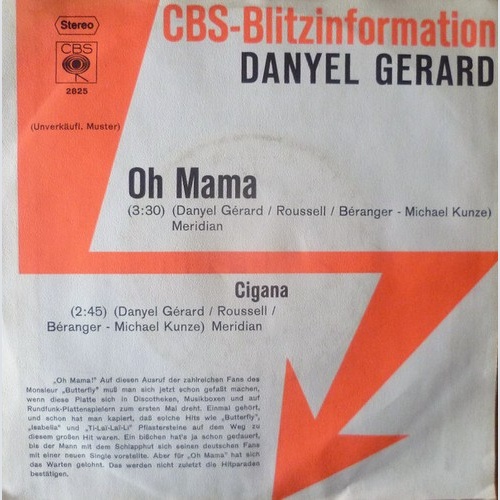 7", Single, Promo Danyel Gerard* - Oh Mama / Cigana