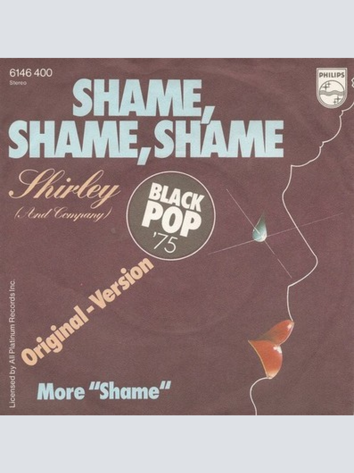 7", Single Shirley & Company - Shame, Shame, Shame