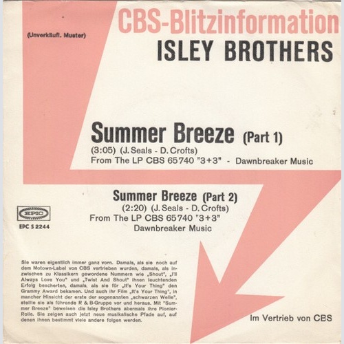 7", Single, Promo Isley Brothers* - Summer Breeze (Part 1 & 2)