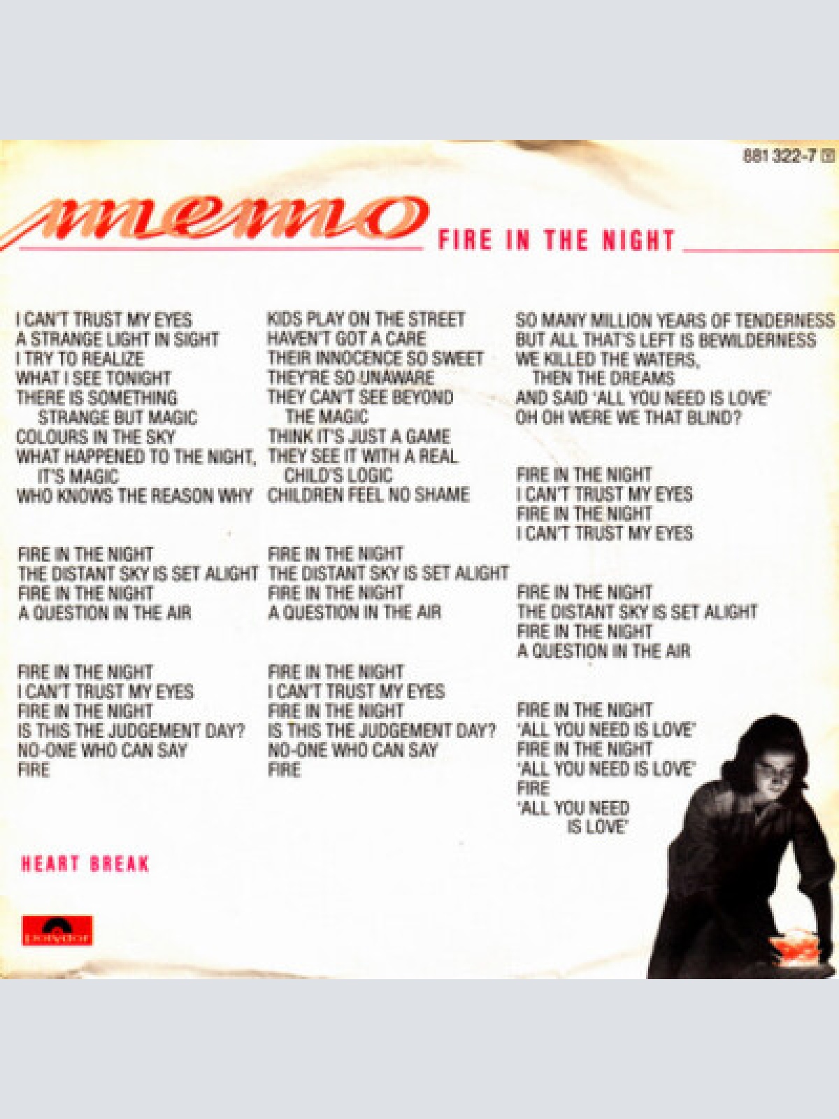 7" Memo (4) - Fire In The Night