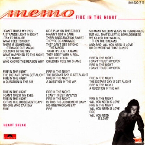 7" Memo (4) - Fire In The Night