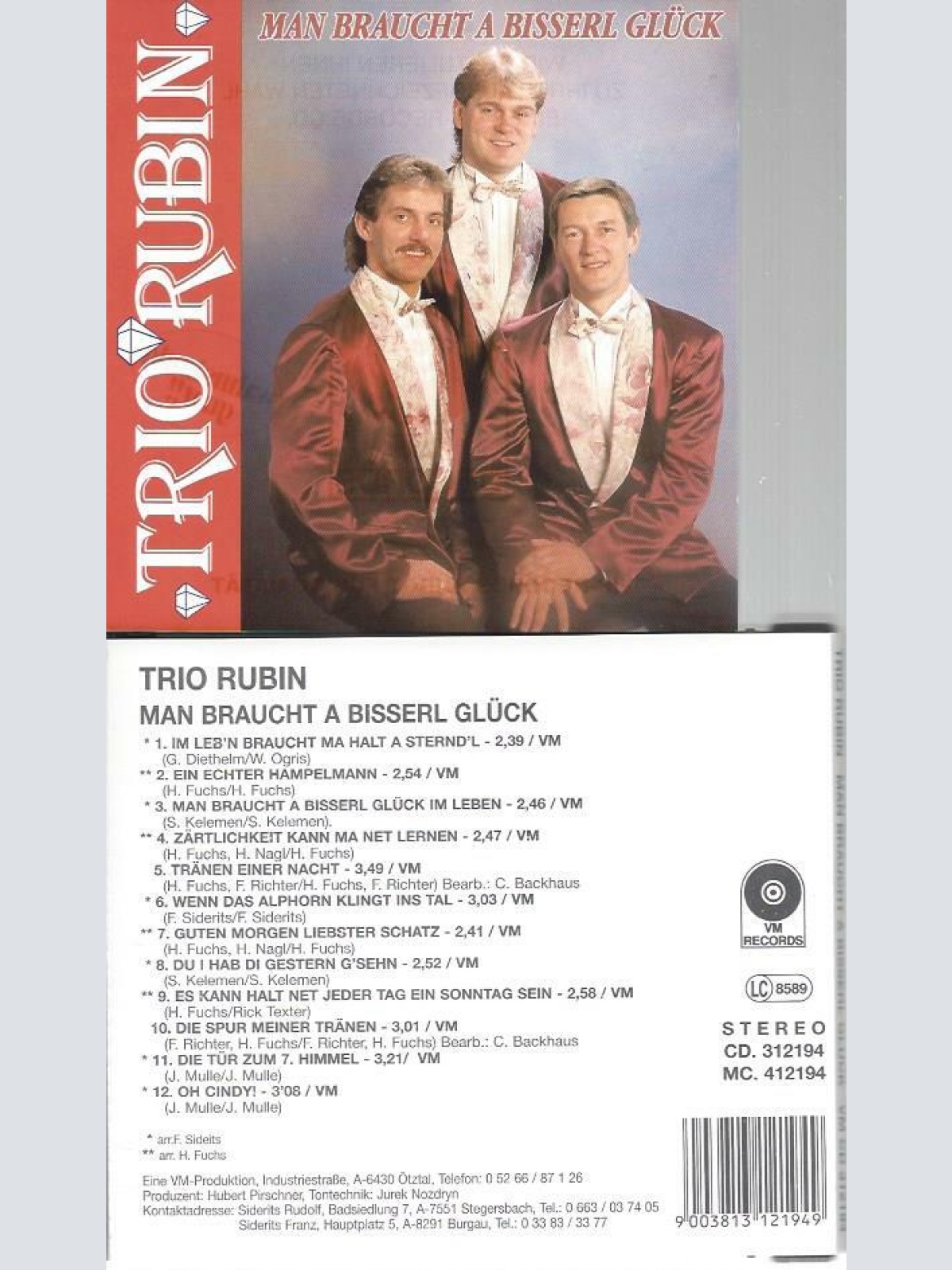 CD--Trio Rubin --Man braucht a Bisserl Glück