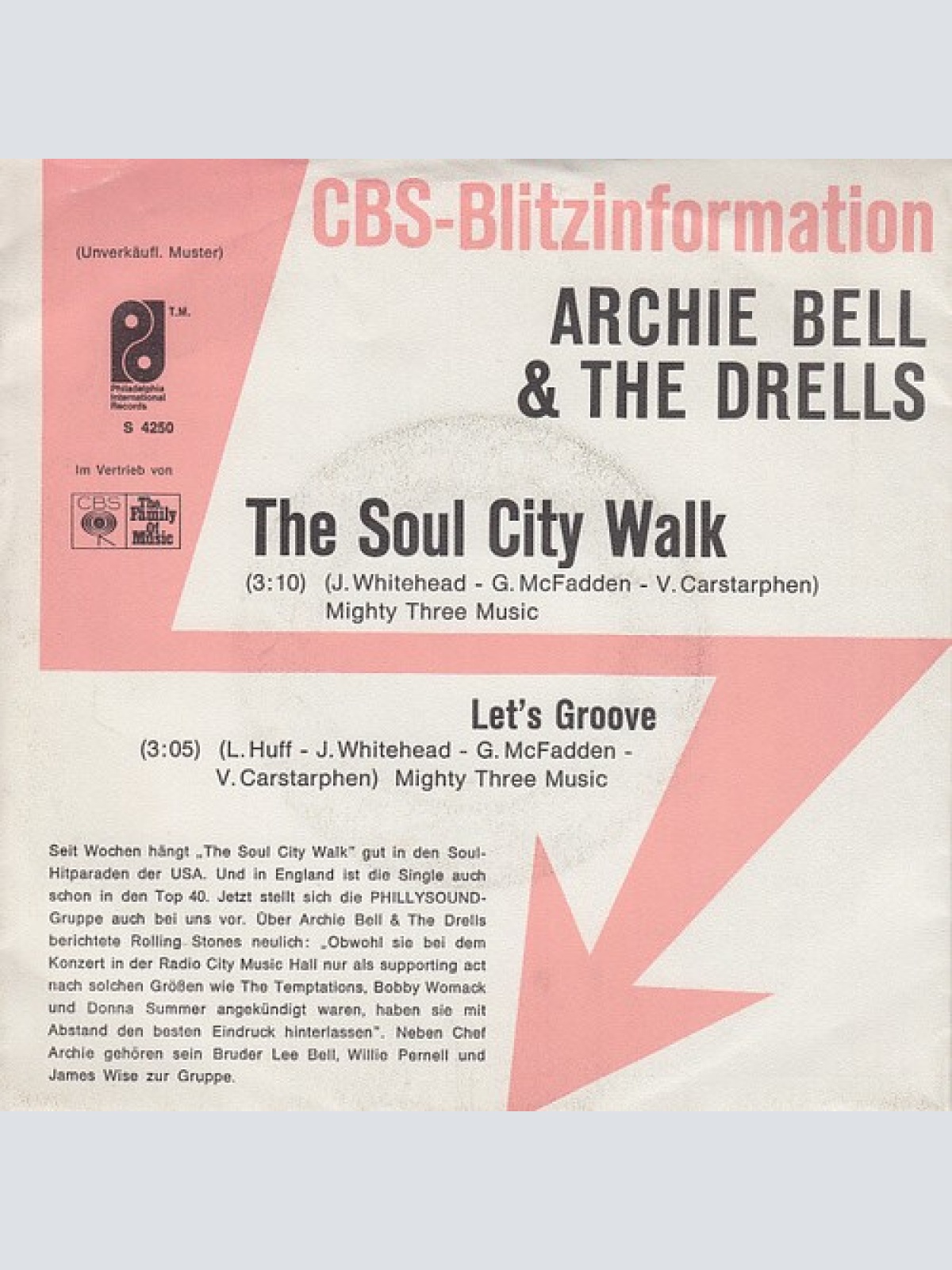 7", Single, Promo Archie Bell & The Drells - The Soul City Walk