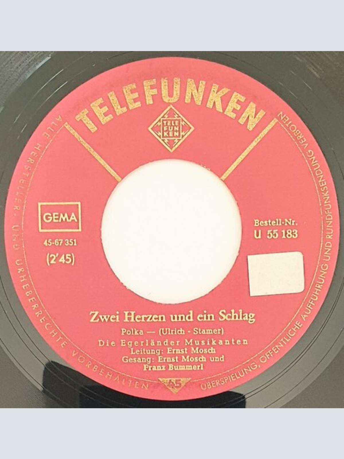 7", Single Die Egerländer Musikanten* - Zwei Herzen Und Ein Schlag