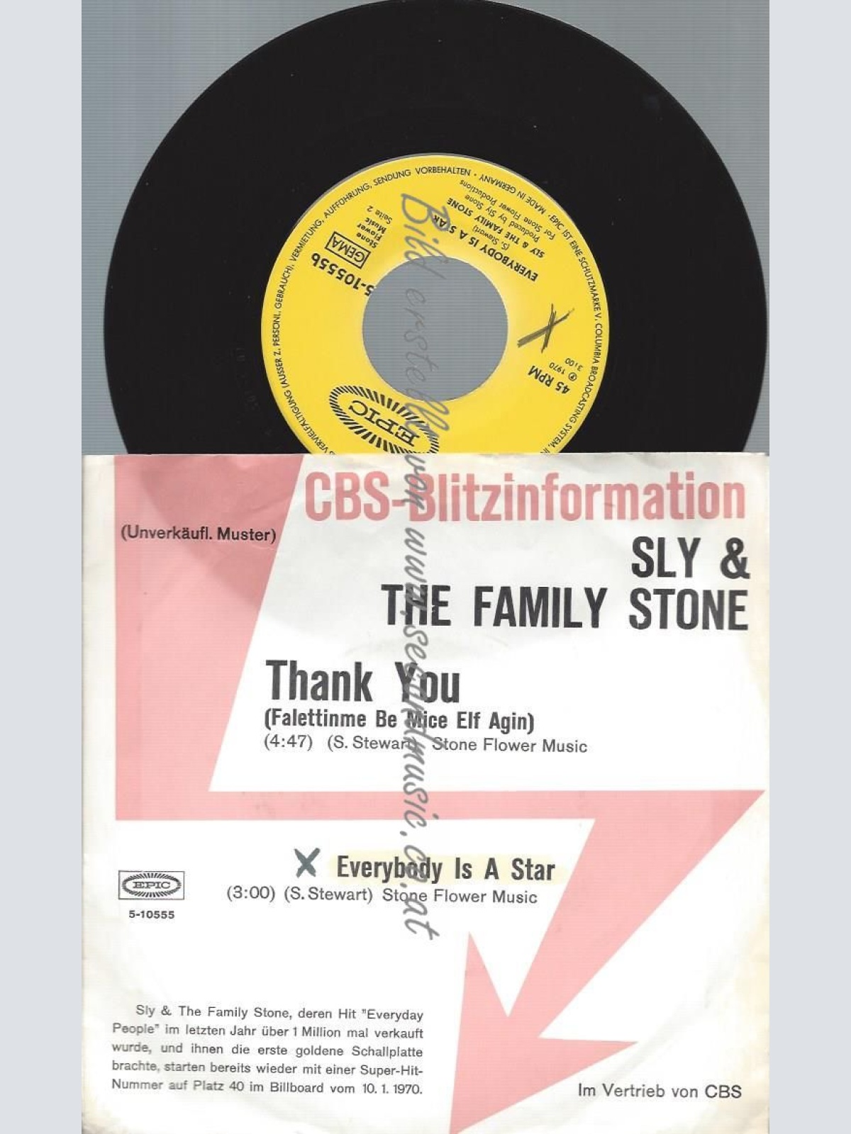 7"  Sly & The Family Stone  Thank You // PROMO
