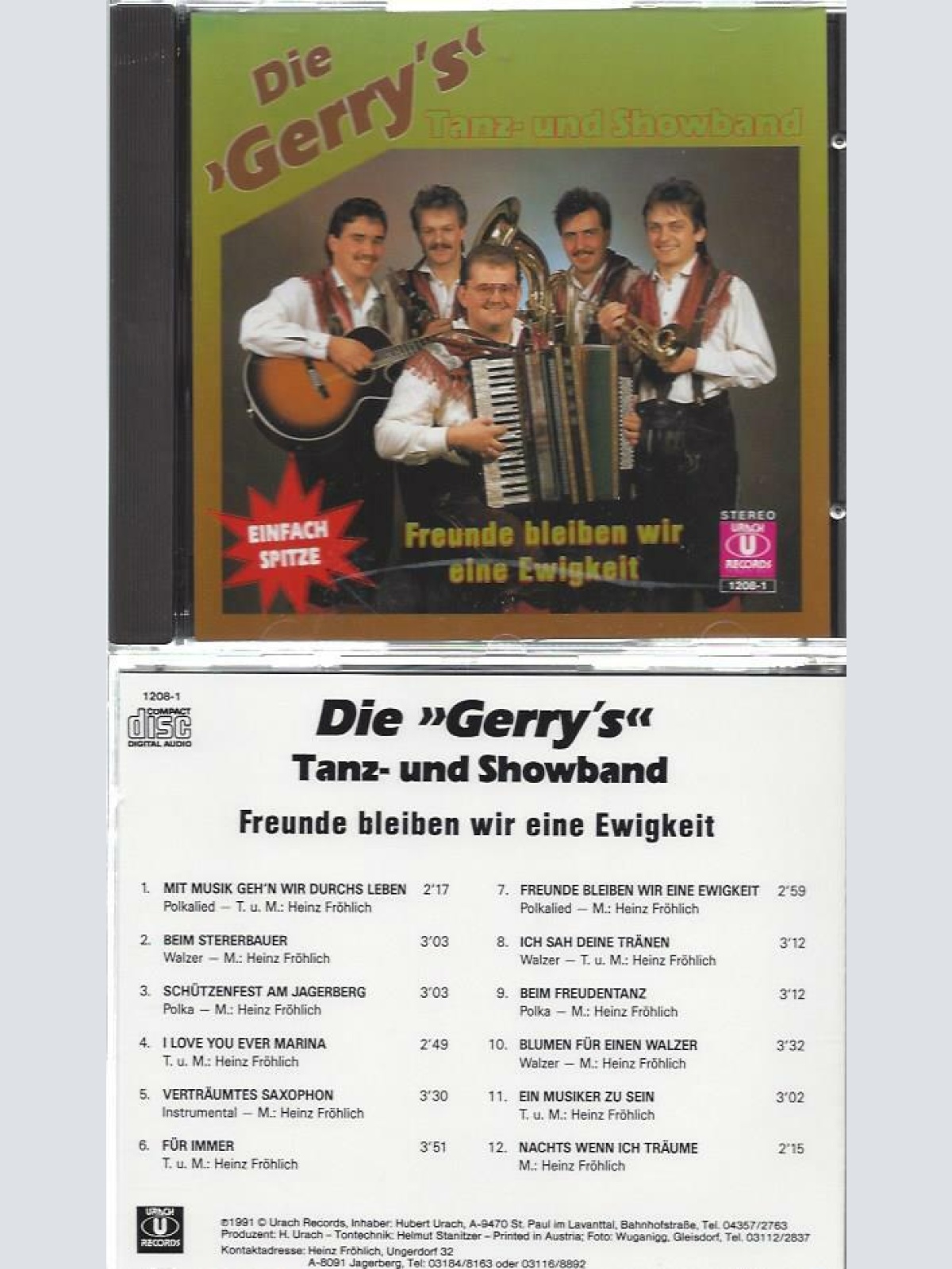 CD--Die Gerry's  -- Freunde bleiben wir eine Ewigkeit- Urach