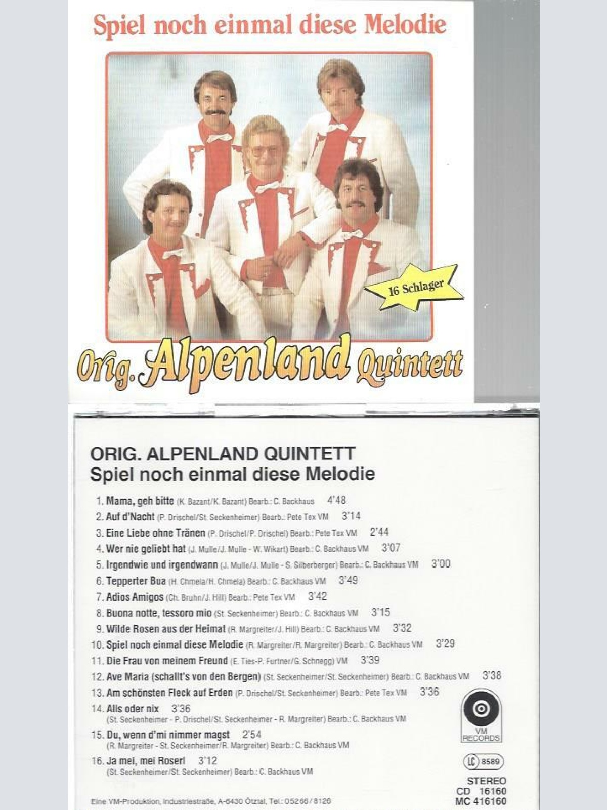 CD--Orig. Alpenland Quintett-- Spiel noch einmal diese Melodie