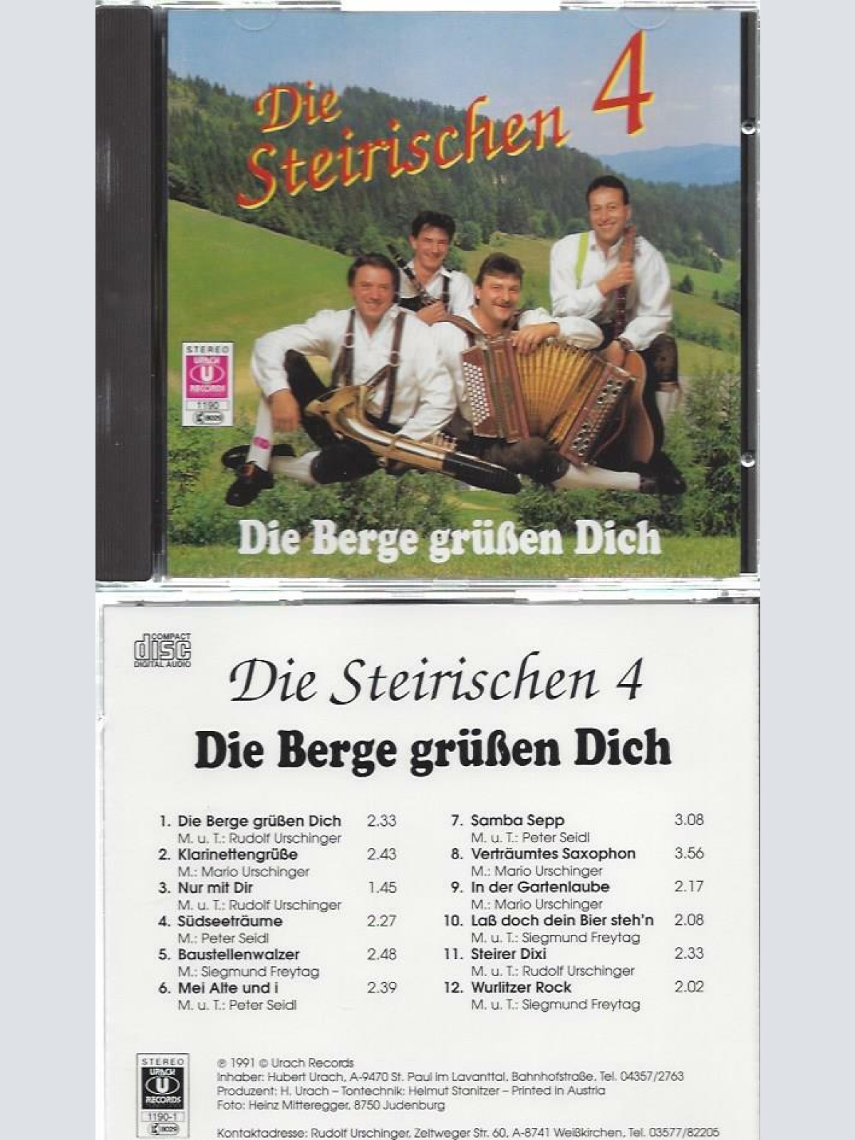 CD--Die Steirischen 4 --Die Berge grüßen Dich