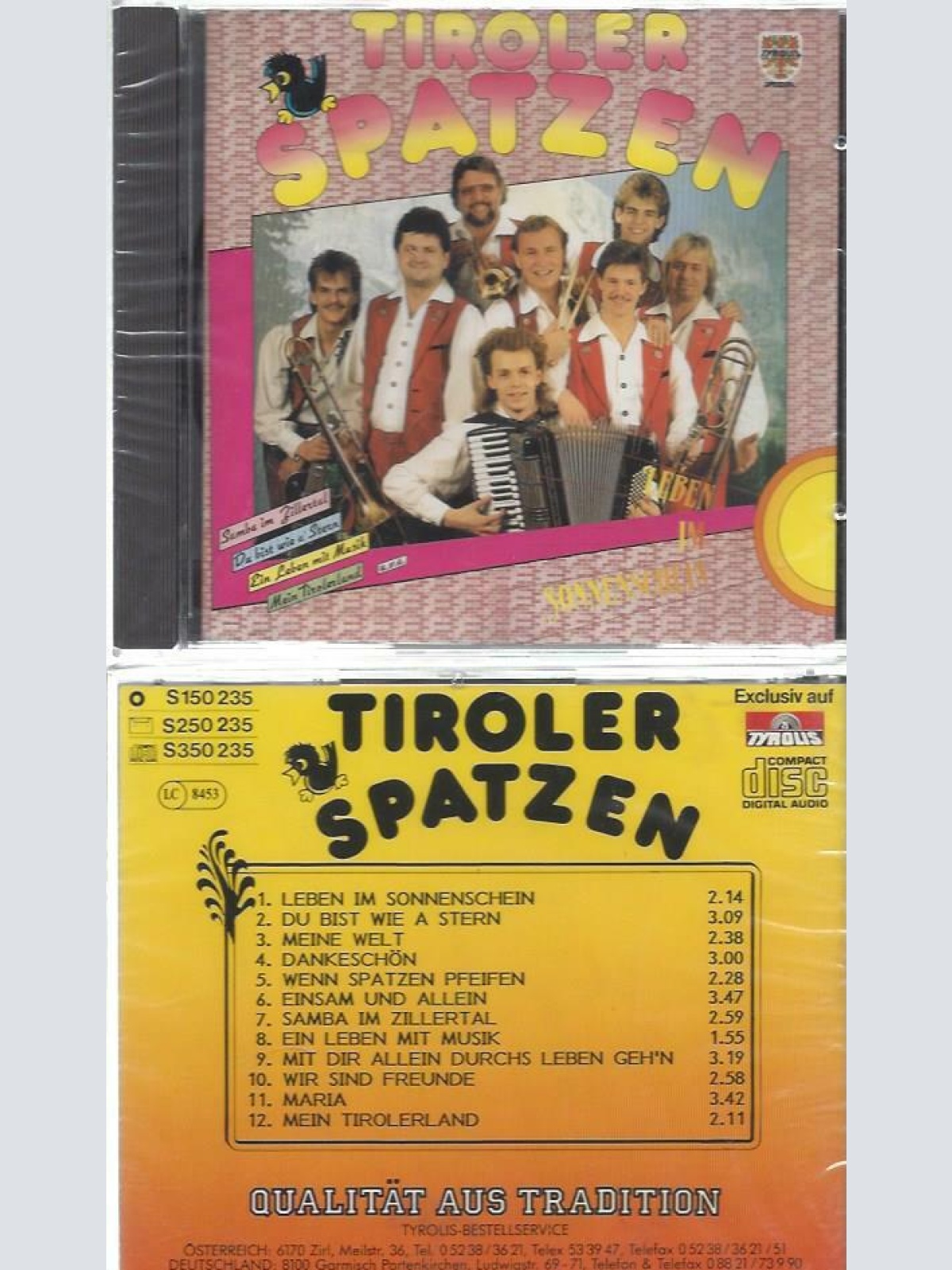 CD--Orig.Tiroler Spatzen --Leben Im Sonnenschein