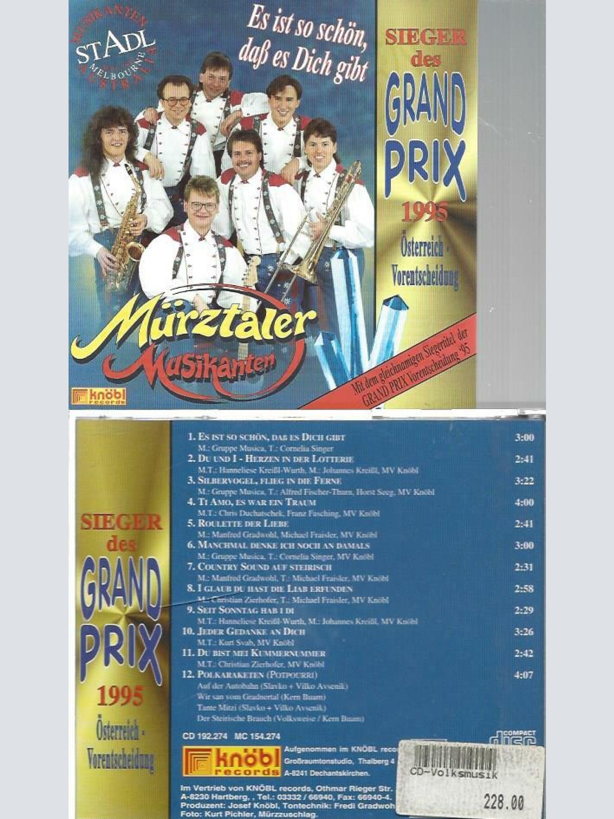 CD--Mürztaler Musikanten-- Es ist so schön daß es dich gibt