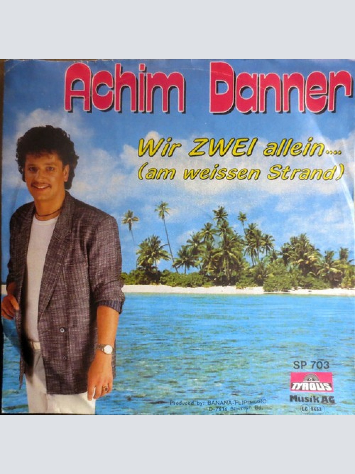 (7", Single) Achim Danner - Wir Zwei Allein... (Am Weissen Strand)