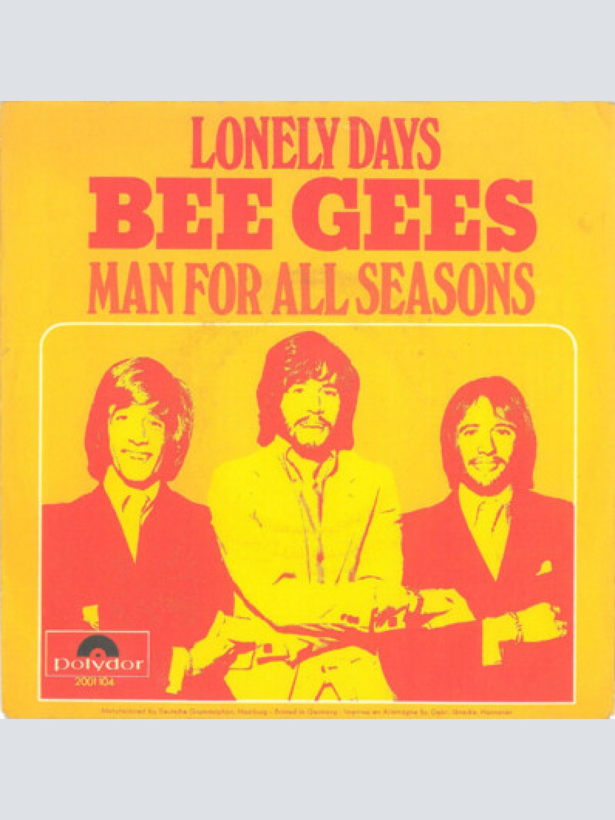 7", Single, Mono Bee Gees - Lonely Days / Man For All Seasons