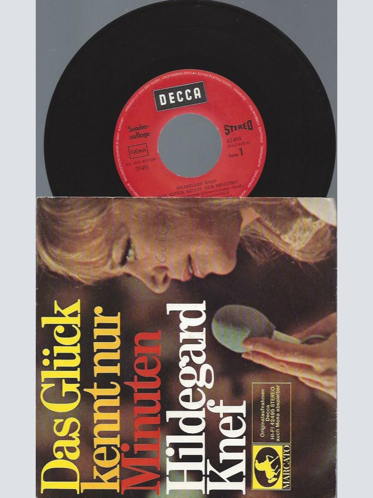 7"    Hildegard Knef  Das Glück Kennt Nur Minuten