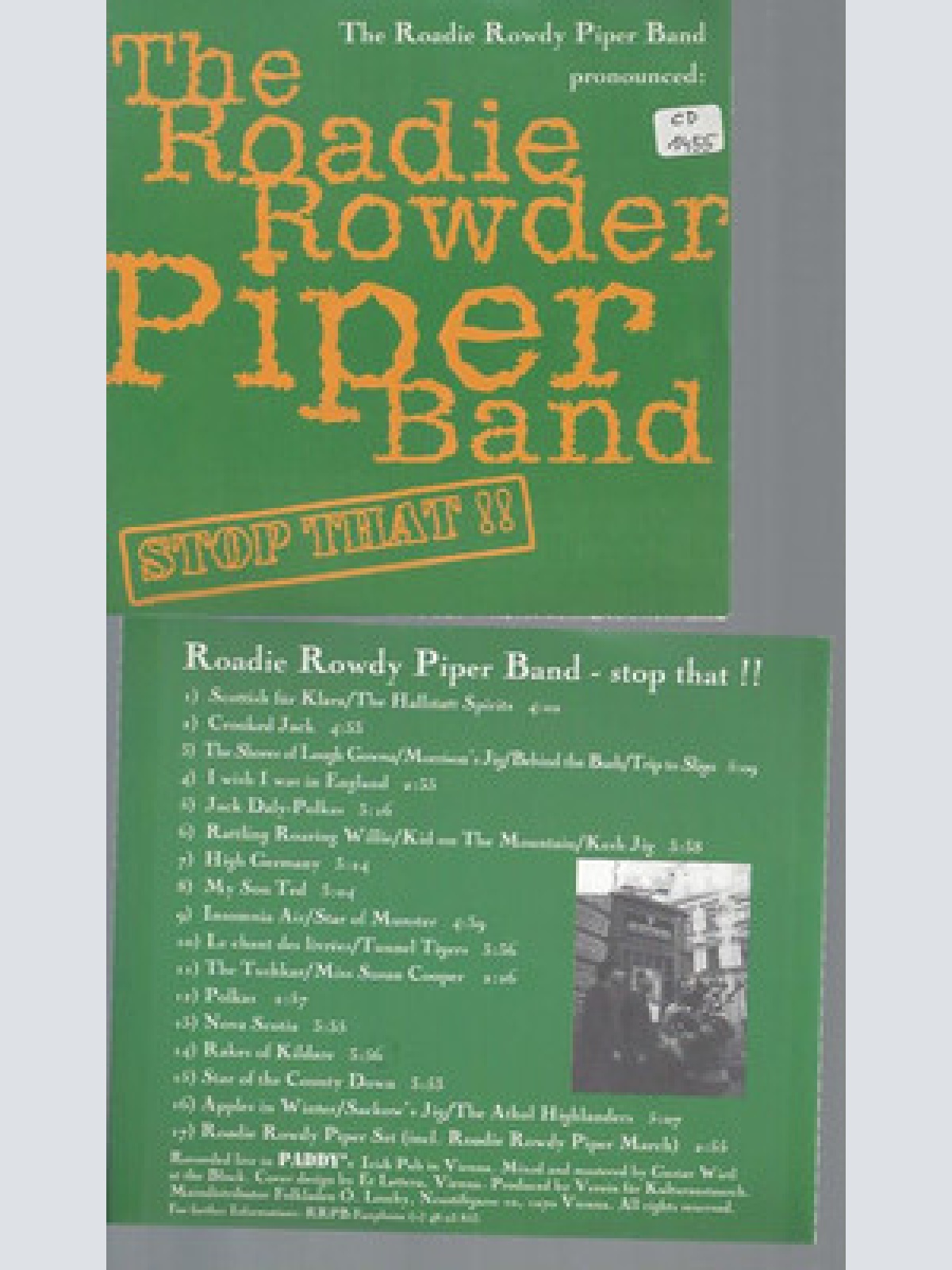 CD-- THE ROADIE ROWDER PIPER BAND STOP THAT