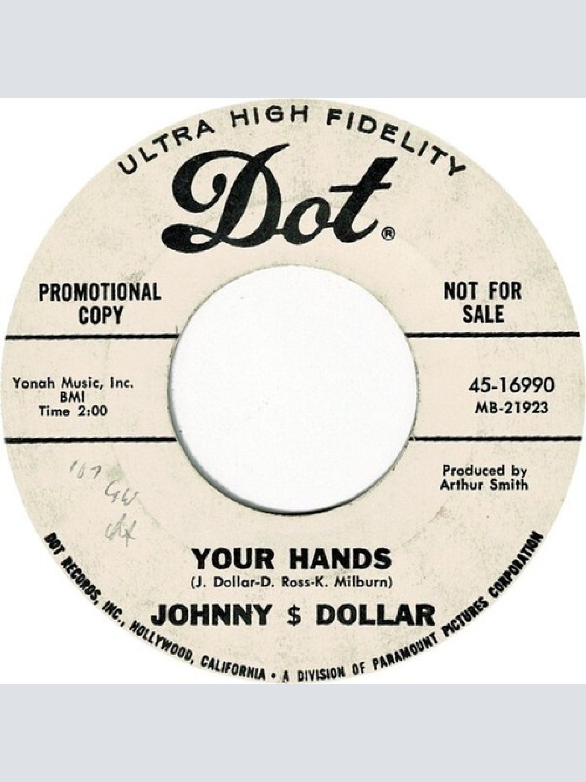 7", Promo Johnny $ Dollar* - Your Hands